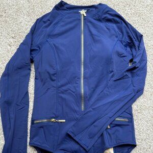 Like New Cabana Life One Piece Long Sleeve UPF 50+ Women's Swimsuit Blue Size S